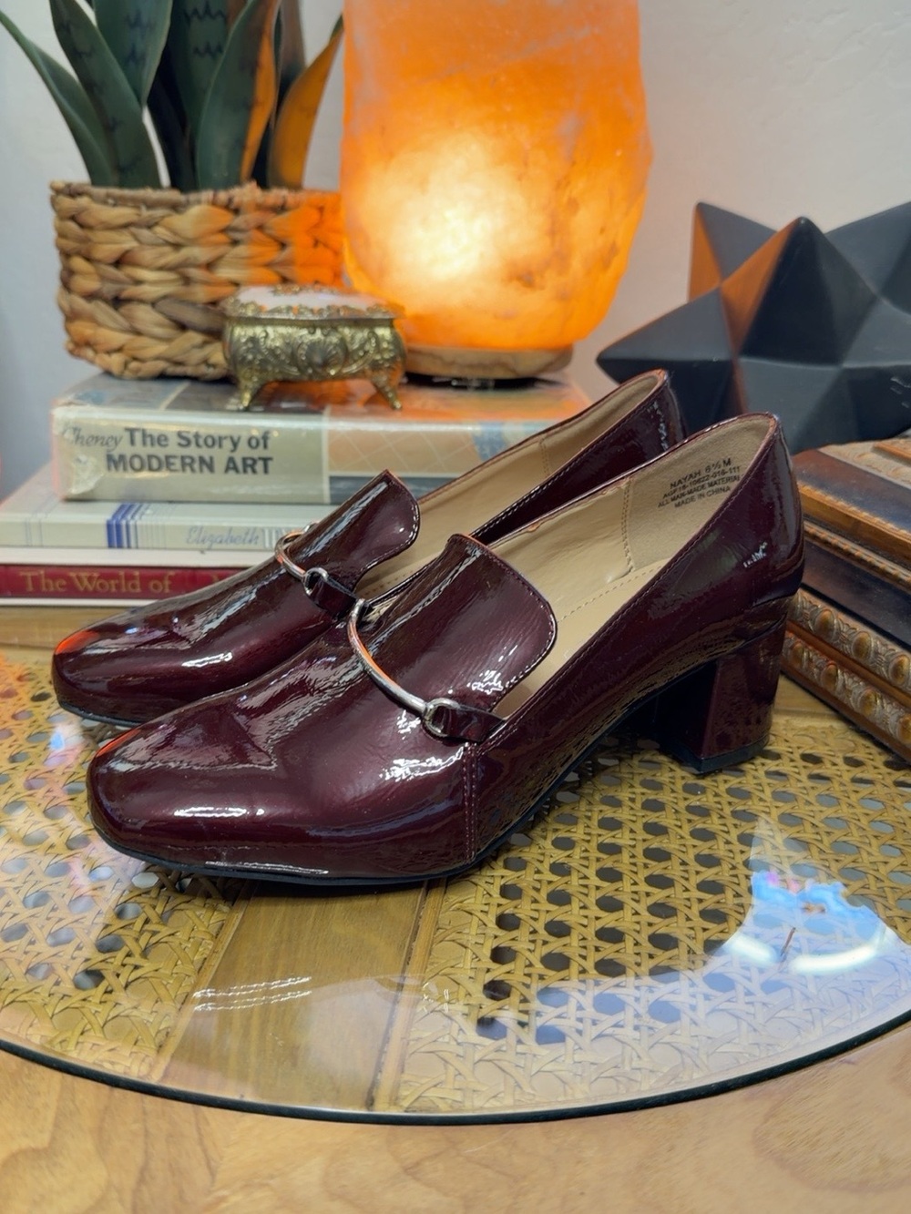 The Limited Naylah Burgundy Patent Horsebit Loafer Heels Women’s 6.5M